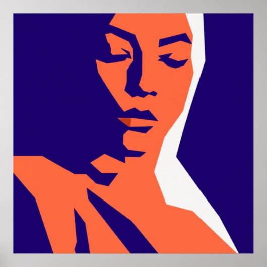 Moderne geometrische vrouw portretkunst poster (Voorkant)