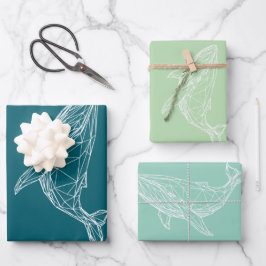 Moderne Geometrische Wal Vis Wrap Papier Inpakpapier Vel