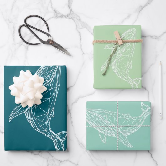 Moderne Geometrische Wal Vis Wrap Papier Inpakpapier Vel (Voorkant)
