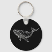 Moderne Geometrische Walvis Sleutelhanger (Voorkant)