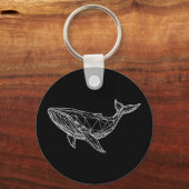 Moderne Geometrische Walvis Sleutelhanger (Voorkant)
