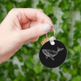 Moderne Geometrische Walvis Sleutelhanger