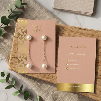 Moderne Geometrische Warme Blush Roze Oorbellen Di Visitekaartje