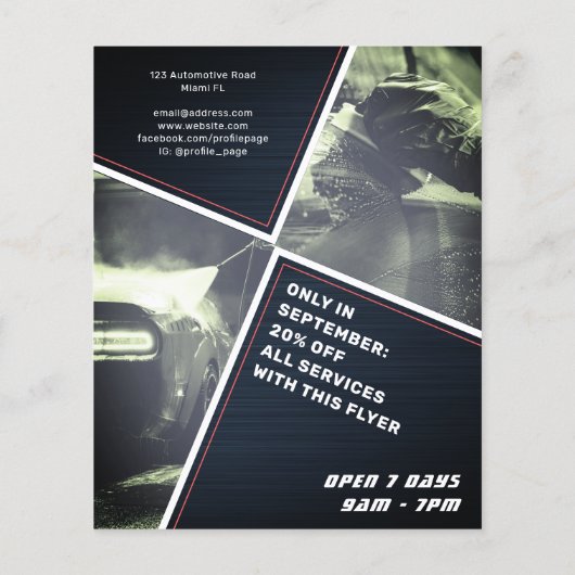 Moderne geometrische wasmachine en details flyer (Achterkant)