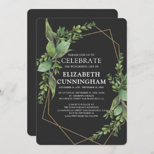 Moderne Geometrische Waterverf Foliage Memorial Kaart