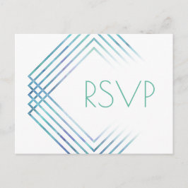 Moderne geometrische Waterverf | RSVP van maankeuz Uitnodiging Briefkaart