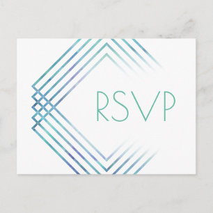 Moderne geometrische Waterverf   RSVP van maankeuz Uitnodiging Briefkaart