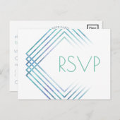 Moderne geometrische Waterverf | RSVP van maankeuz Uitnodiging Briefkaart (Voorkant / Achterkant)