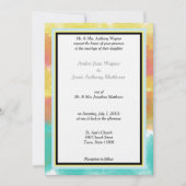 Moderne Geometrische Waterverven omgeven bruiloft Kaart (Voorkant)