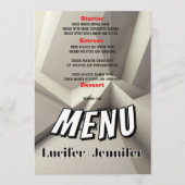 Moderne Geometrische Wedding Menu Kaart met Foto (Voorkant)