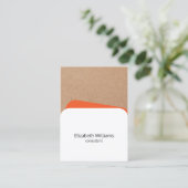 Moderne Geometrische Wit Sinaasappel Kraft Consult Visitekaartje (Staand voorkant)