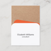 Moderne Geometrische Wit Sinaasappel Kraft Consult Visitekaartje (Voorkant)