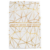 Moderne geometrische witte birthday medium cadeauzakje (Voorkant)