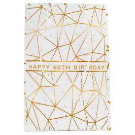 Moderne geometrische witte birthday medium cadeauzakje
