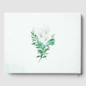 Moderne geometrische witte Calla Lily Bloemenbruil Gastenboek (Achterkant)