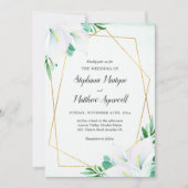 Moderne geometrische witte Calla Lily Bloemenbruil Kaart (Voorkant)