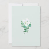 Moderne geometrische witte Calla Lily Bloemenbruil Kaart (Achterkant)