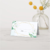 Moderne geometrische witte Calla Lily Bloemenbruil Plaatskaartje (Voorkant)