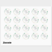 Moderne geometrische witte Calla Lily Bloemenbruil Ronde Sticker (Vel)