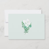 Moderne geometrische witte Calla Lily Bloemenbruil RSVP Kaartje (Achterkant)