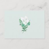 Moderne geometrische witte lelie bruiloft receptie informatiekaartje (Achterkant)