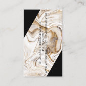 Moderne Geometrische witte marmer Gold, schaar Visitekaartje (Achterkant)