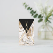 Moderne Geometrische witte marmer Gold, schaar Visitekaartje (Staand voorkant)