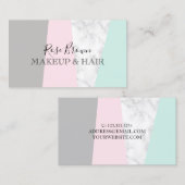 Moderne geometrische witte marmer make-up & haar visitekaartje (Voorkant / Achterkant)