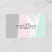 Moderne geometrische witte marmer make-up & haar visitekaartje (Achterkant)