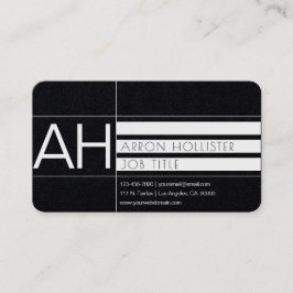 Moderne Geometrische Witte Print/Premier Zwart Pap Visitekaartje