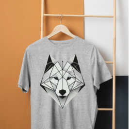 moderne geometrische wolf t-shirt