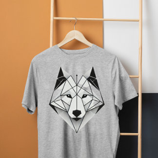 moderne geometrische wolf t-shirt