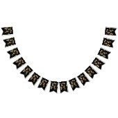 moderne geometrische zeshoek zwart en goud feest vlaggetjes (Alle)