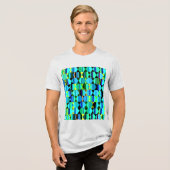 Moderne geometrische zeshoeken en driehoeken Tri-Blend shirt (Voorkant volledig)