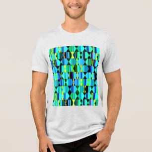 Moderne geometrische zeshoeken en driehoeken Tri-Blend shirt