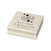 Moderne geometrische zeshoeken monogram bibliothee rubberstempel (Stempel)