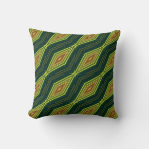 Moderne geometrische zigzagpatronen groen en beige kussen