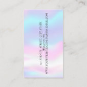 Moderne geometrische zilver, schaar-holografisch visitekaartje (Achterkant)