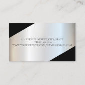 Moderne geometrische zilverstrips visitekaartje (Achterkant)