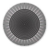 Moderne Geometrische Zonnebarst - Donkere Hematite Keramische Knop (Voorkant)