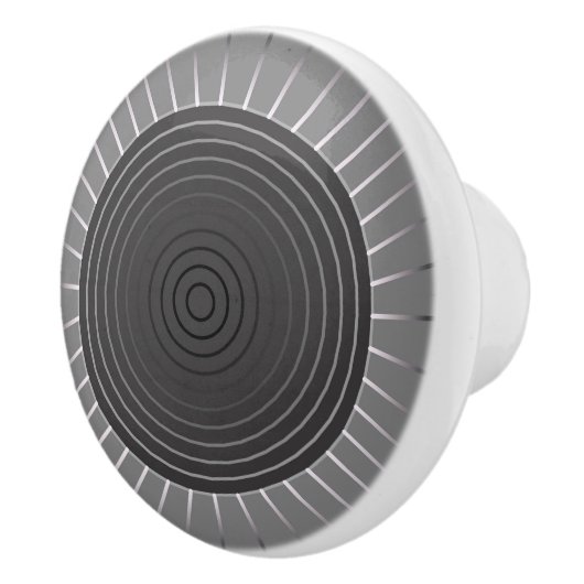 Moderne Geometrische Zonnebarst - Donkere Hematite Keramische Knop (Rechts)