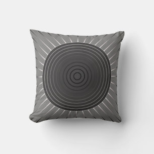 Moderne Geometrische Zonnebarst - Donkere Hematite Kussen