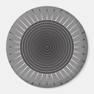 Moderne Geometrische Zonnebarst - Donkere Hematite Magneet