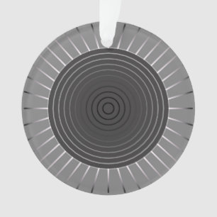 Moderne Geometrische Zonnebarst - Donkere Hematite Ornament