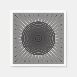 Moderne Geometrische Zonnebarst - Donkere Hematite Servet