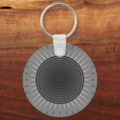 Moderne Geometrische Zonnebarst - Donkere Hematite Sleutelhanger (Voorkant)