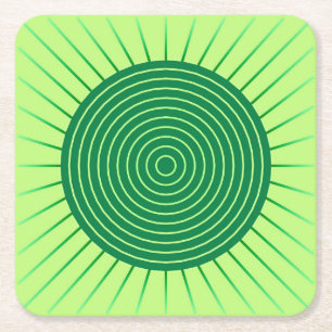 Moderne geometrische zonnestraal - Smaragdgroen en Kartonnen Onderzetters