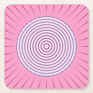 Moderne geometrische zonnestraal - tinten roze kartonnen onderzetters