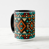 Moderne geometrische Zuidwest-stijl Mok (Voorkant links)