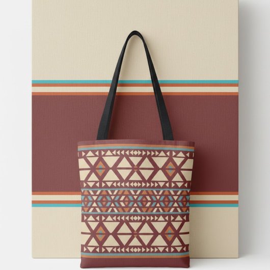 Moderne geometrische zuidwestelijke stijl tote bag